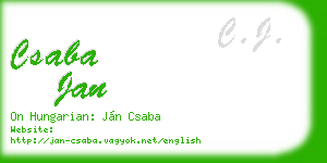 csaba jan business card